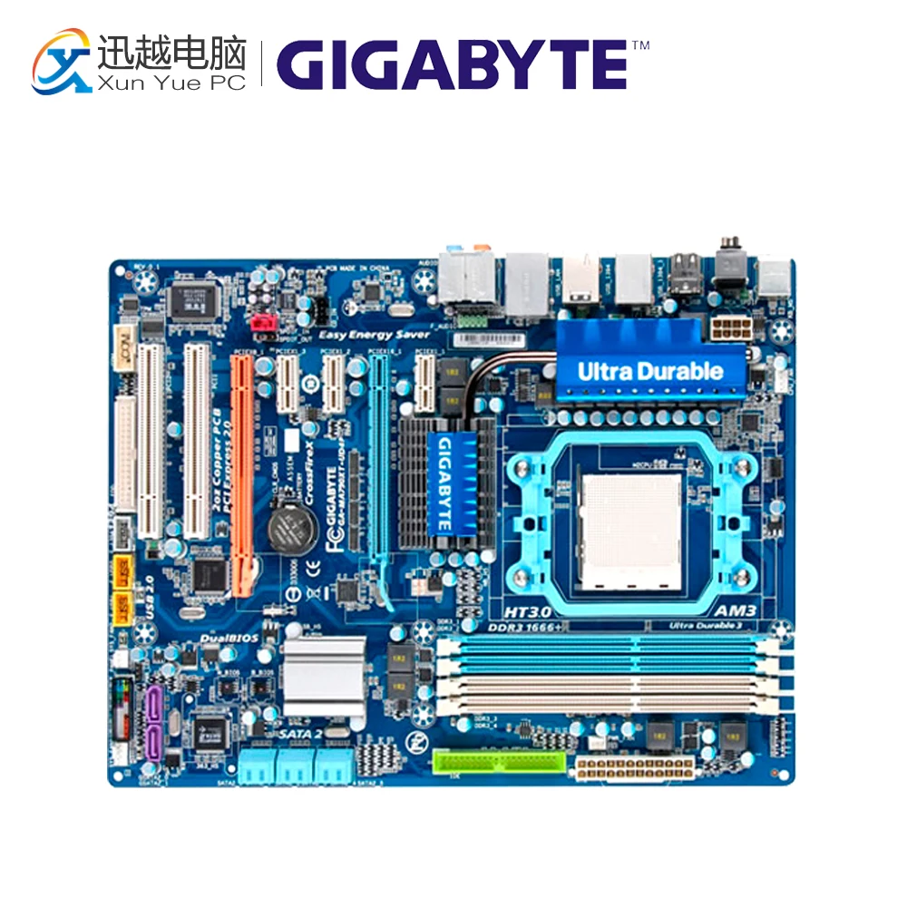 

Gigabyte GA-MA790XT-UD4P Desktop Motherboard MA790XT-UD4P 790X Socket AM3 DDR3 SATA2 USB2.0 ATX