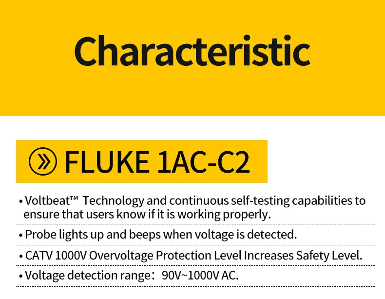 Fluke тестовый карандаш 2AC-C2 Многофункциональный электроскоп Бесконтактный индукционный электрик карандаш