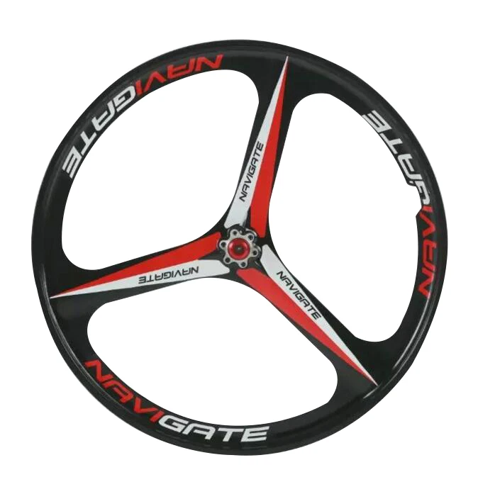 Cheap 1 kit/pair 24/26 inch magnesium alloy 3 knife Disc brake mountain bike one piece wheel cassette or rotating flywheel 6