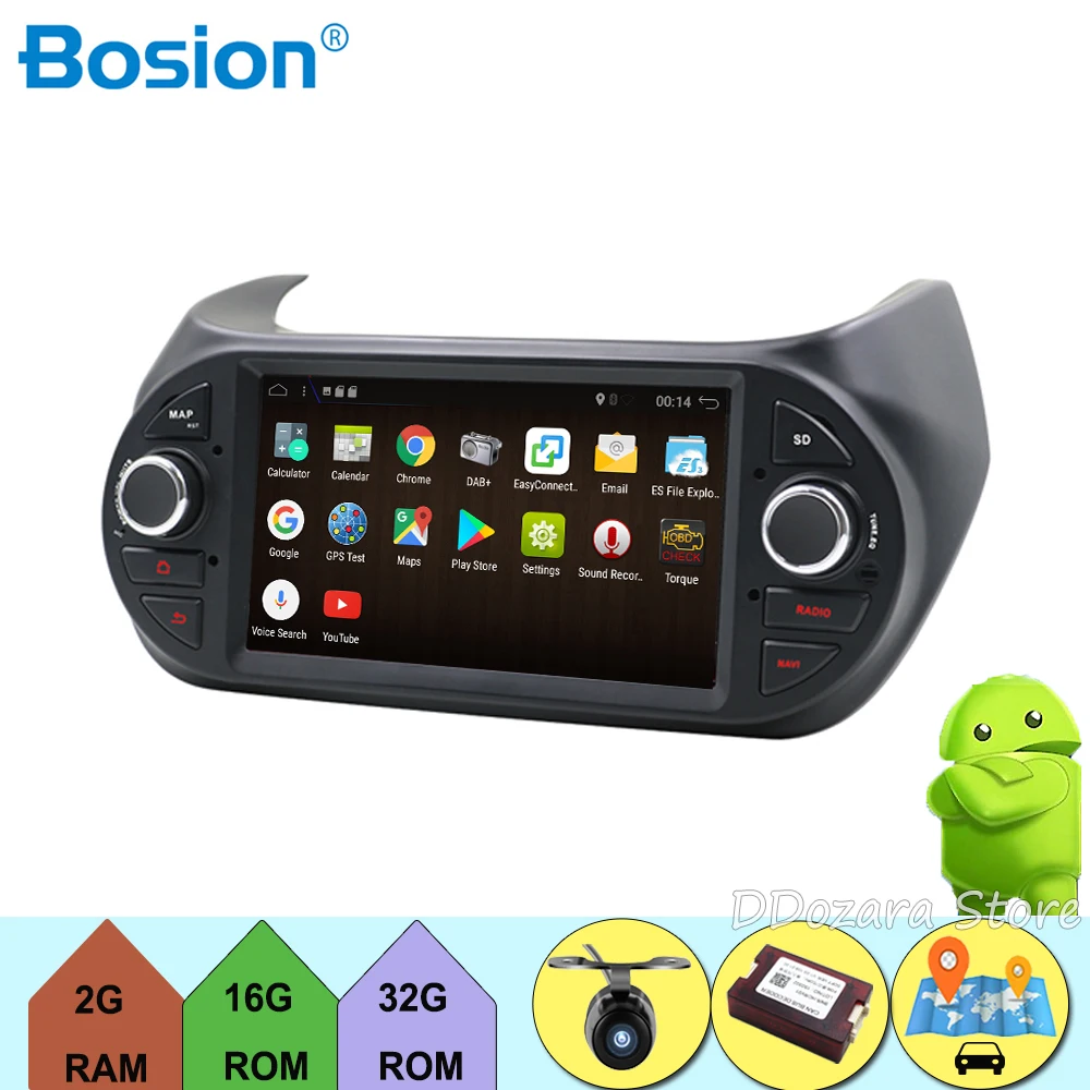 

2 din car radio For Fiat Fiorino Qubo Citroen Nemo Peugeot Bipper with gps navigation android 7.1 wifi free rear camera and map