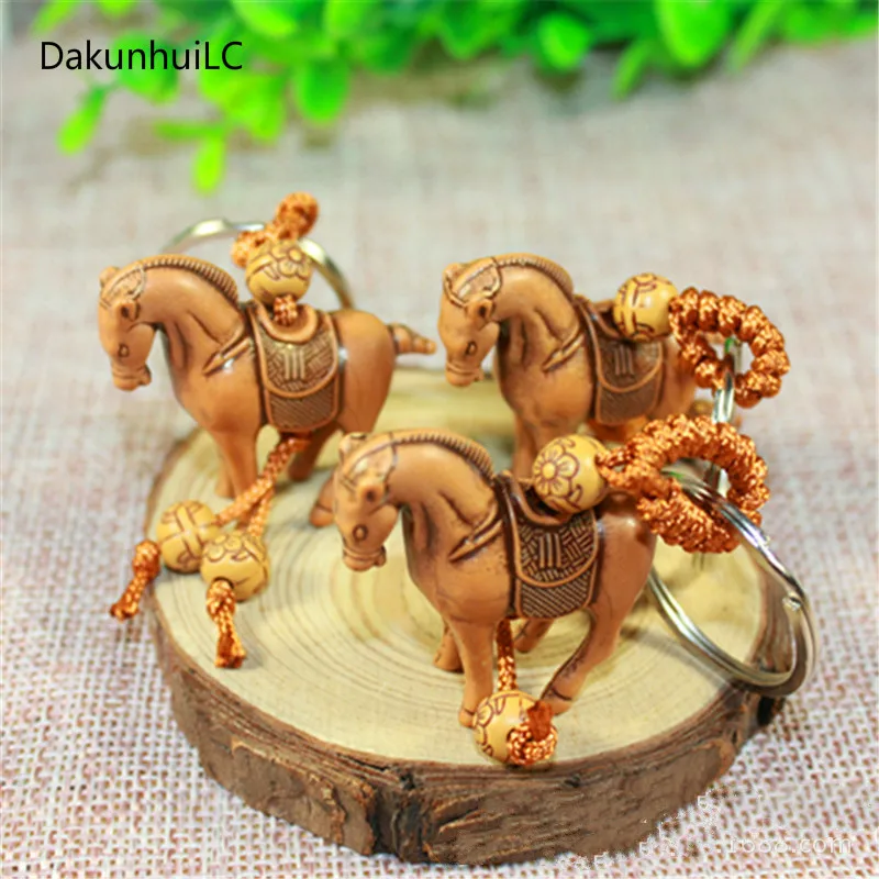 Брелок для ключей Lucky Elephant Horse деревянный брелок с резьбой по дереву подарок