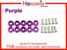 10PCS M6x20MM Purple Aluminum Fender Bumper Washers and Bolts dress up kit/Engine Screw Kit Set for Honda Civic Integra RSX DC