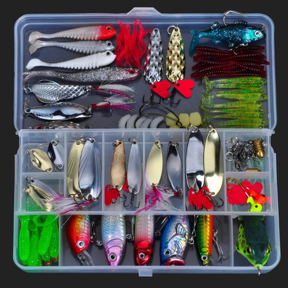 Fishing Lure Kit Metal Lure Soft Bait Plastic Wobbler Saltwater Fish