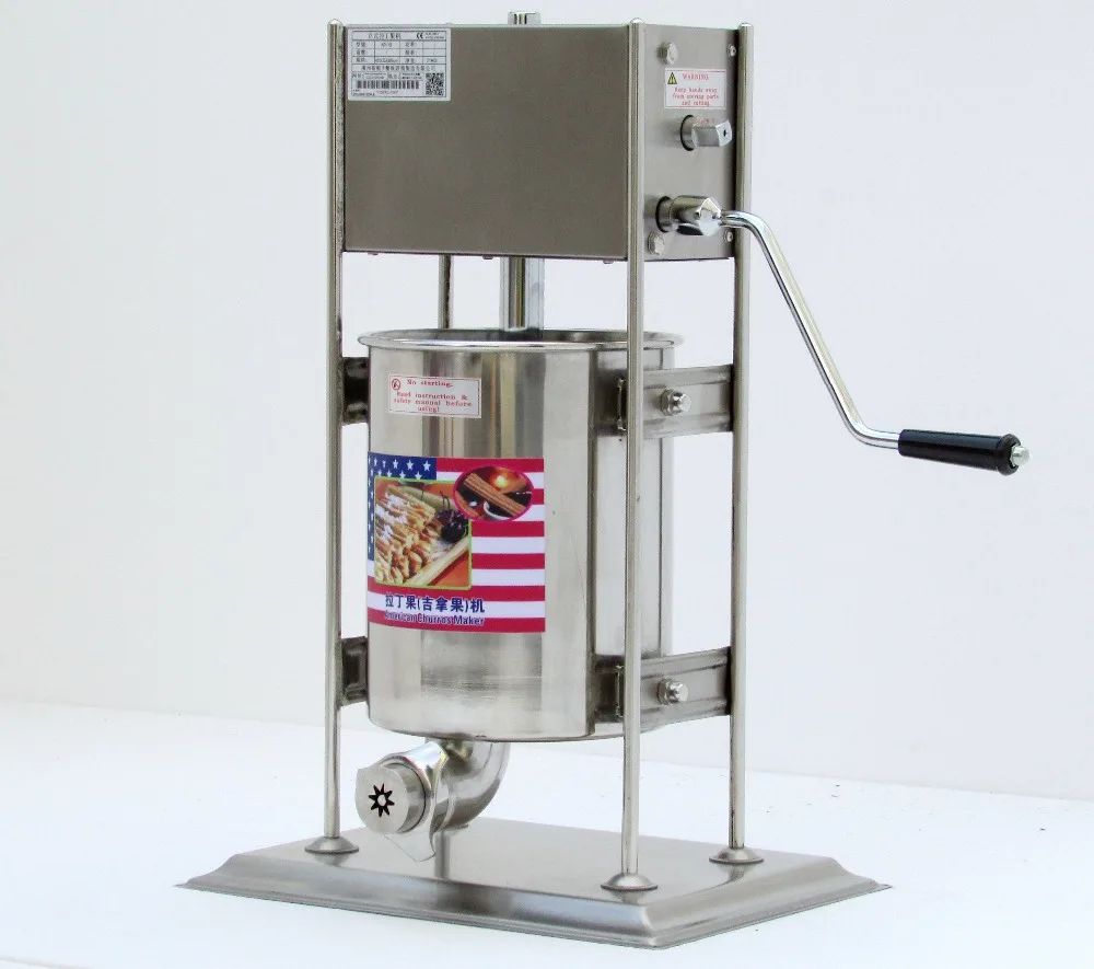 

12L Stainless Steel Churros Maker Machine Manual Commercial Spanish Oil Strip Churro Machine Commercial Using Without Fryer