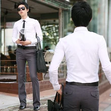 Для мужчин рубашка с длинными рукавами красивые Новинка весны Бизнес бренд Цвет торжественное платье рубашка Офисные Формальные Для мужчин 17 Цвет Для мужчин рубашки 7B1267