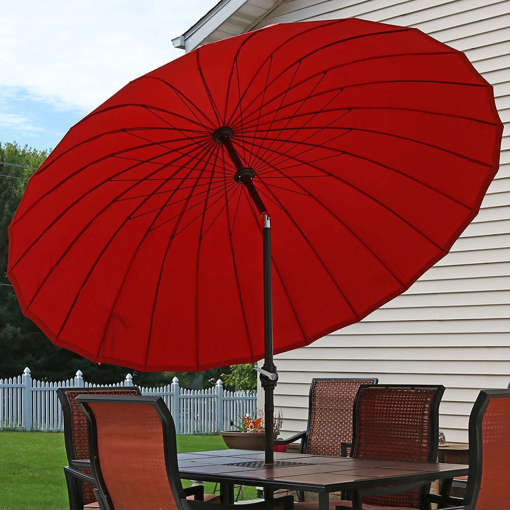 Sunnydaze Shanghai Aluminum 8 Foot Patio Umbrella with Tilt & Crank (1)