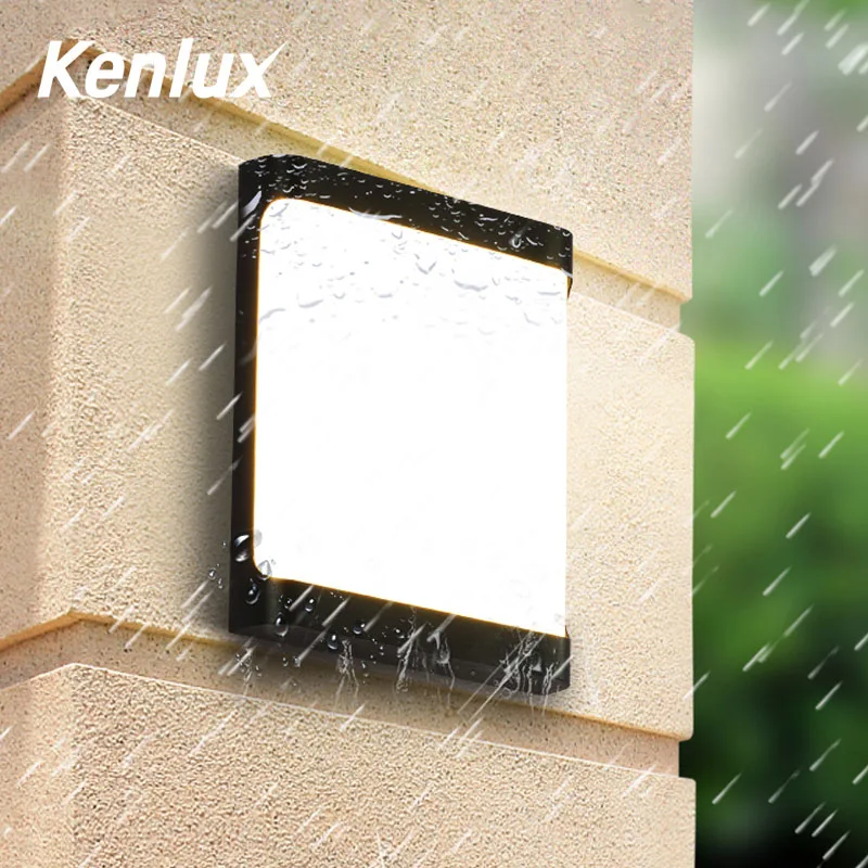 Kenlux 18W Plastic Waterproof  Outdoor Led Wall Lighting Indoor Porch LED Wall Lamp  Energy-saving WW/WH  Garden Outdoor Light