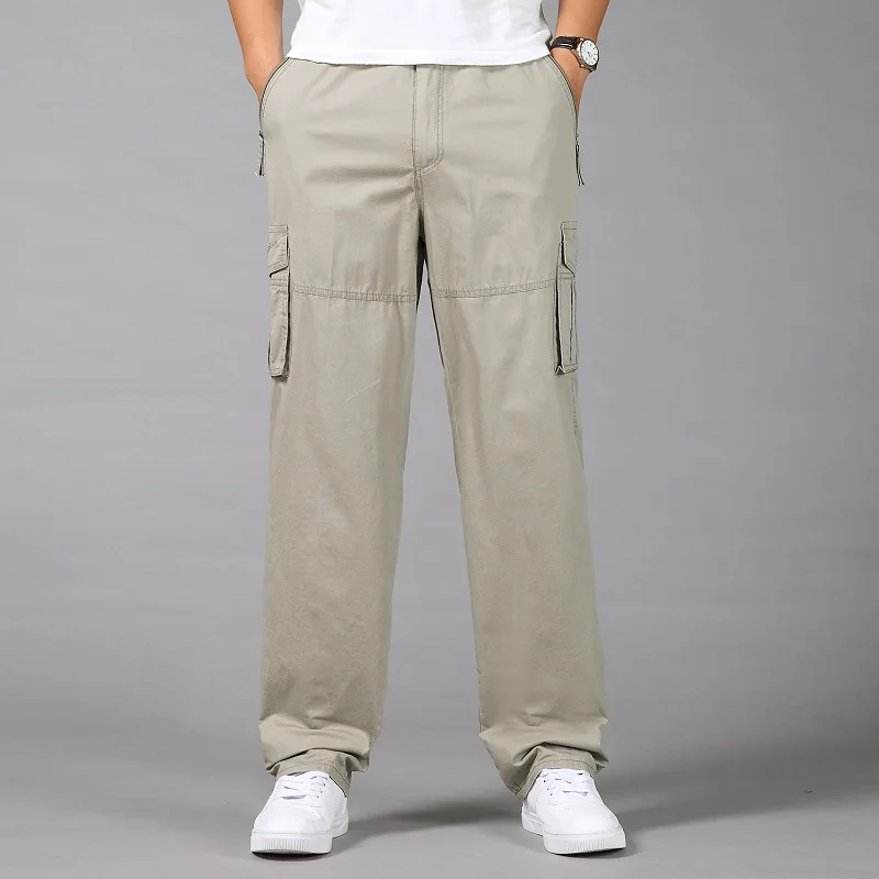 Мужские брюки карго осенние мужские повседневные многокарманный военный плюс размер мужские брюки, тактические армейские прямые брюки длинные брюки