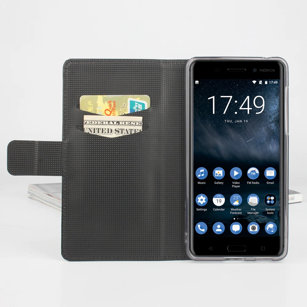 Поддержка печати кошелек мобильного телефона чехол для Nokia 2 3 5 6 7 8 9 725 435 1320 N650 N640XL