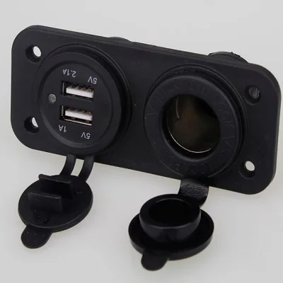 Водонепроницаемый пылезащитный светодиодный индикатор напоминания 2-USB автомобильное зарядное устройство прикуриватель Bracket3.1A синхронный выпрямитель зарядки