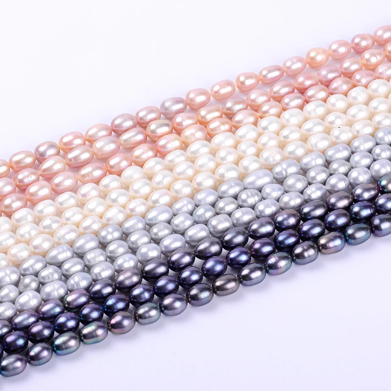 

1pack/lot 7-8mm A quality 4 colors white rice shape Natural freshwater Pearl Loose Beads DIY for Jewelry bracelet necklace