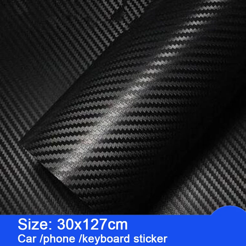 

LUDUO 30x127cm 3D Carbon Fiber Vinyl Paint Wrap Tape Self Adhesive Decal Roll Film Styling Car Body Stickers Refurbishing Tools
