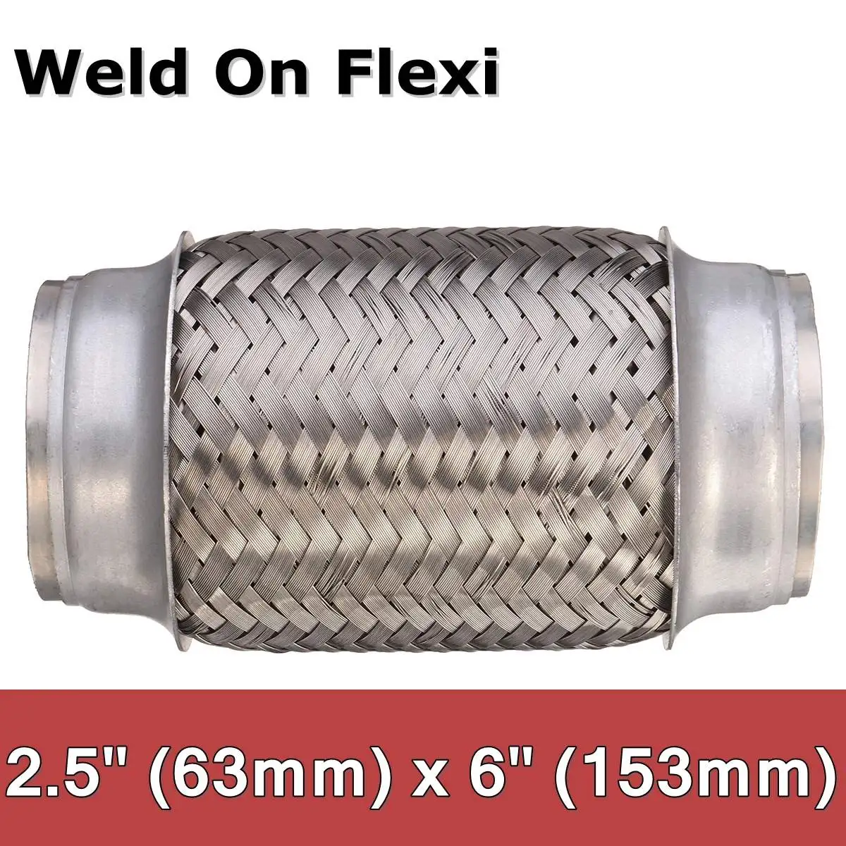 Weld On Exhaust Flexi Flexible Joint Repair Pipe tube Flex 2.5" x 6