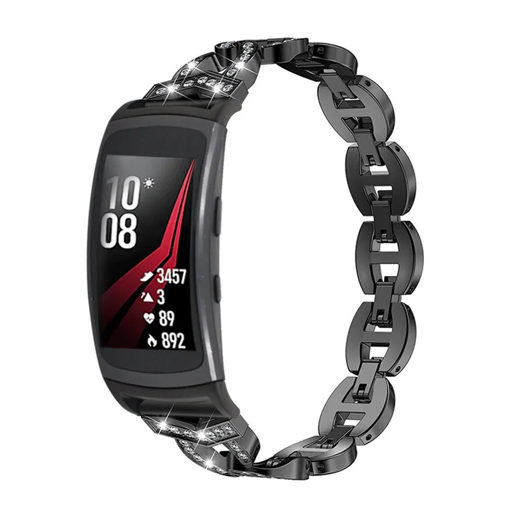 Роскошный металлический ремешок для samsung gear Fit 2/Fit 2Pro, ремешок для часов, браслет-цепочка из нержавеющей стали, женские умные часы, ремешок 318#2