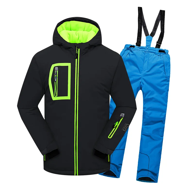 

Children Ski Set boy Clothing Outdoor Snowboard Ski Suits Hooded Waterproof Kids Skiing Jacket Terno Esqui Warm windproof