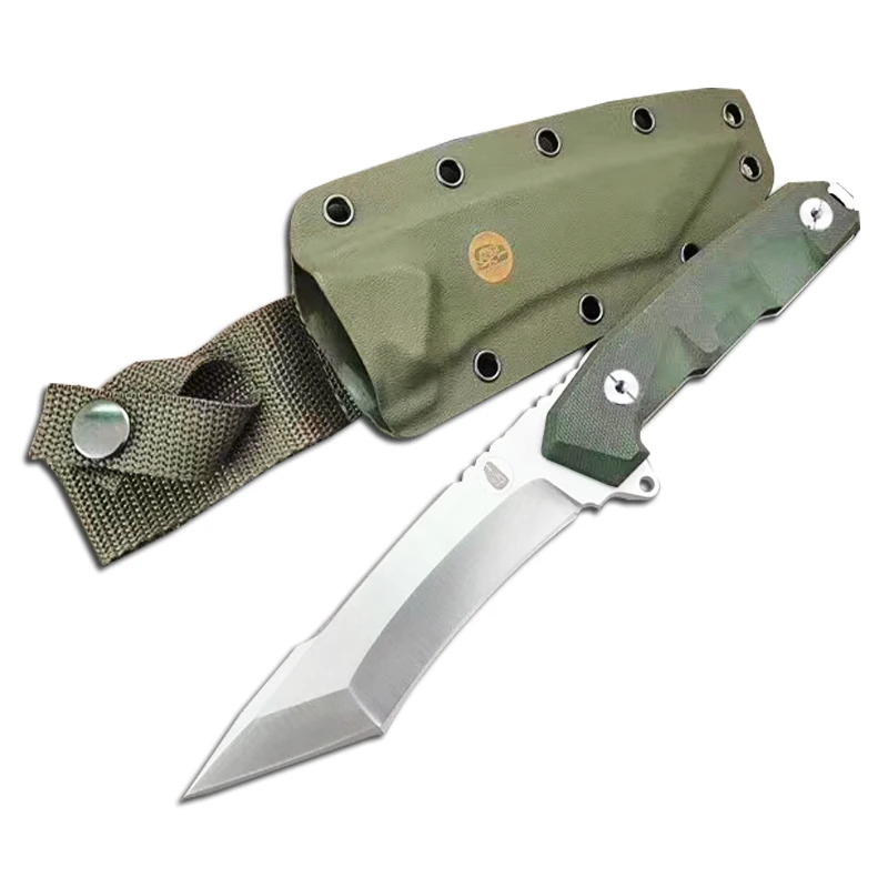 DuoClang 60-62HRC твердость тактические прямые ножи для выживания DC53 стальной военный боевой нож с фиксированным лезвием