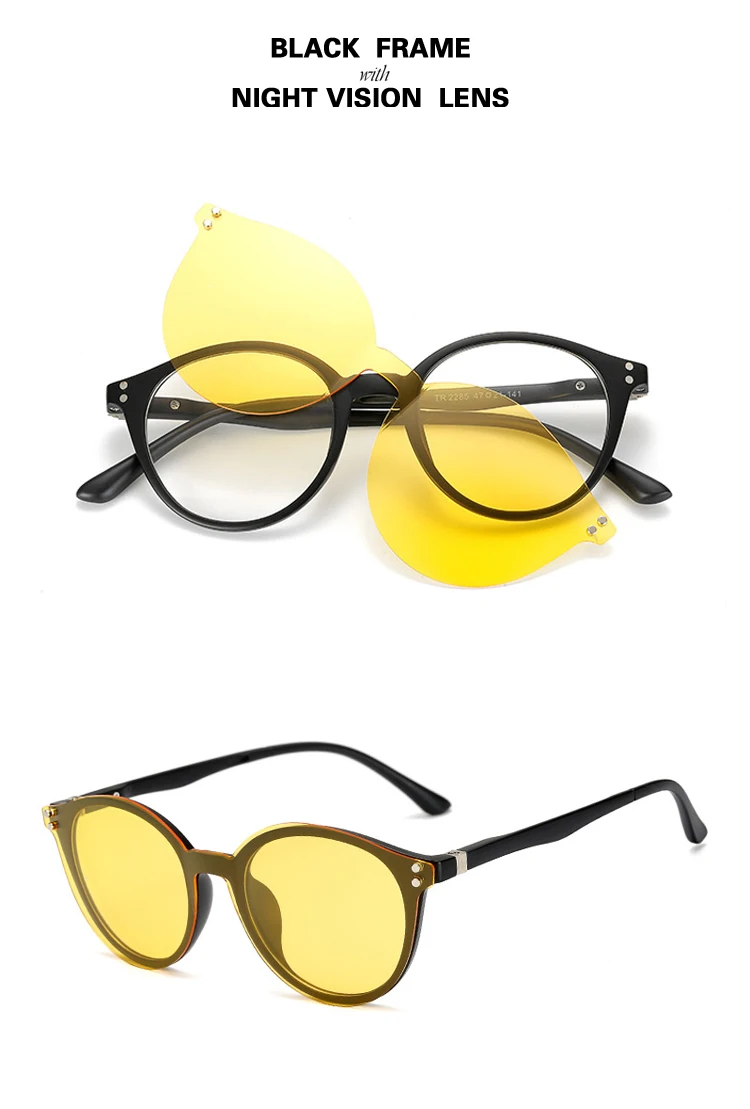 Бренд TR90, гибкие ретро очки, женские клипсы, поляризованные линзы, магнит, мужские зеркальные солнцезащитные очки, оптические очки, оправа, круглые