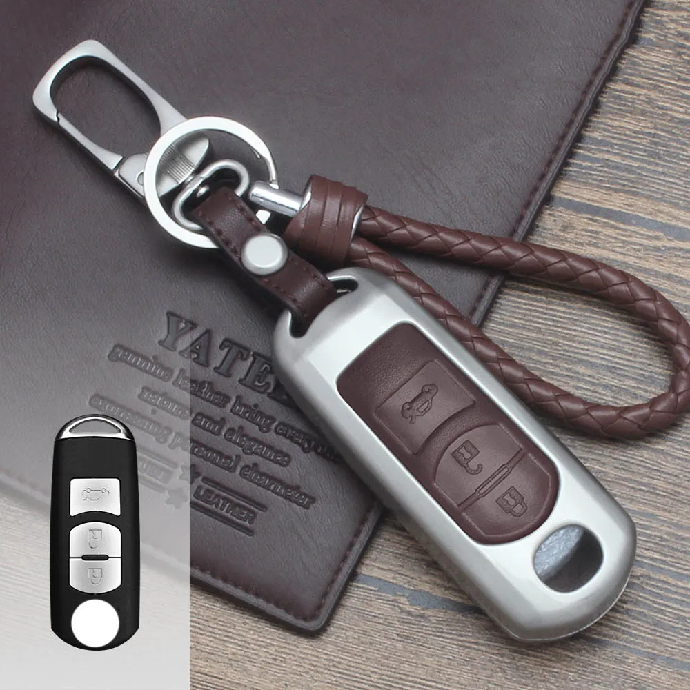 Zinc-alloy-Leather-Car-Remote-Key-Case-Cover-For-Mazda-2-3-6-Axela-Atenza-CX (6)