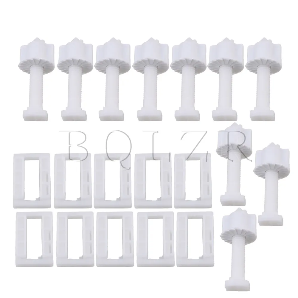 5 Sets 3.9x2.4cm Toilet Seat Plastic Rectangular Screws Fixings Nuts