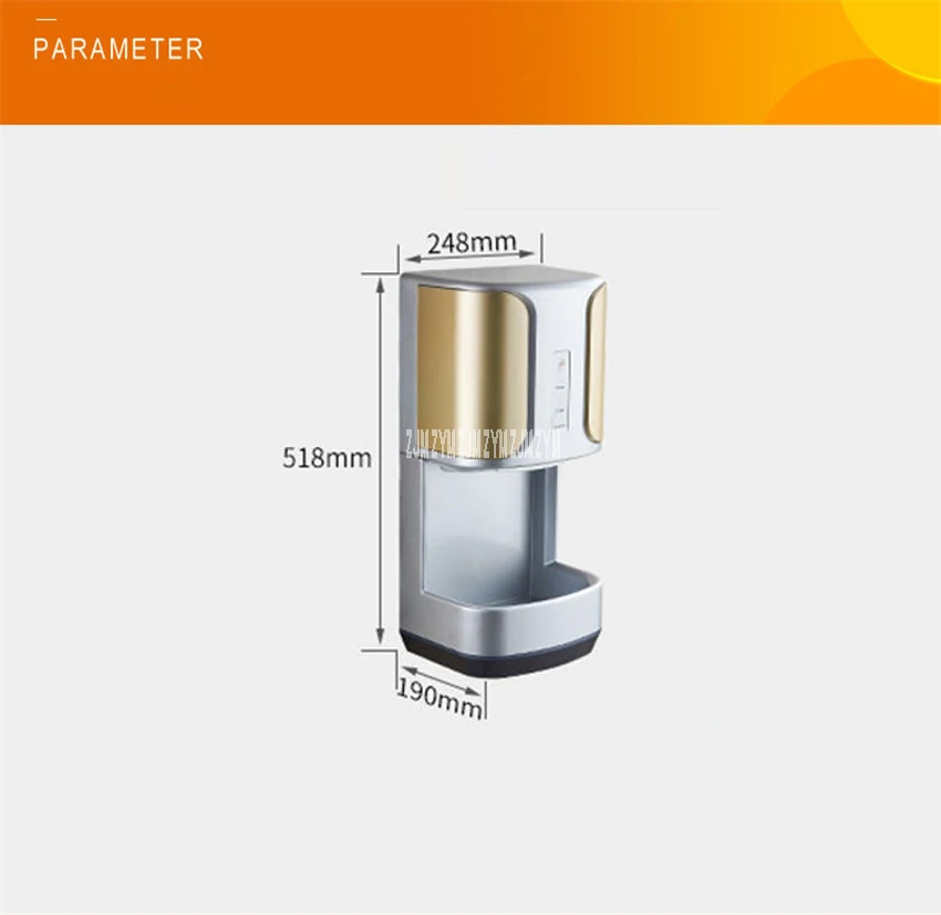 SD-208D Отель Автоматическая Интеллектуальный датчик jet сушилка для рук бытовой устройство ручной сушки Ванная комната горячей холодный ветер 1200 Вт питания золото