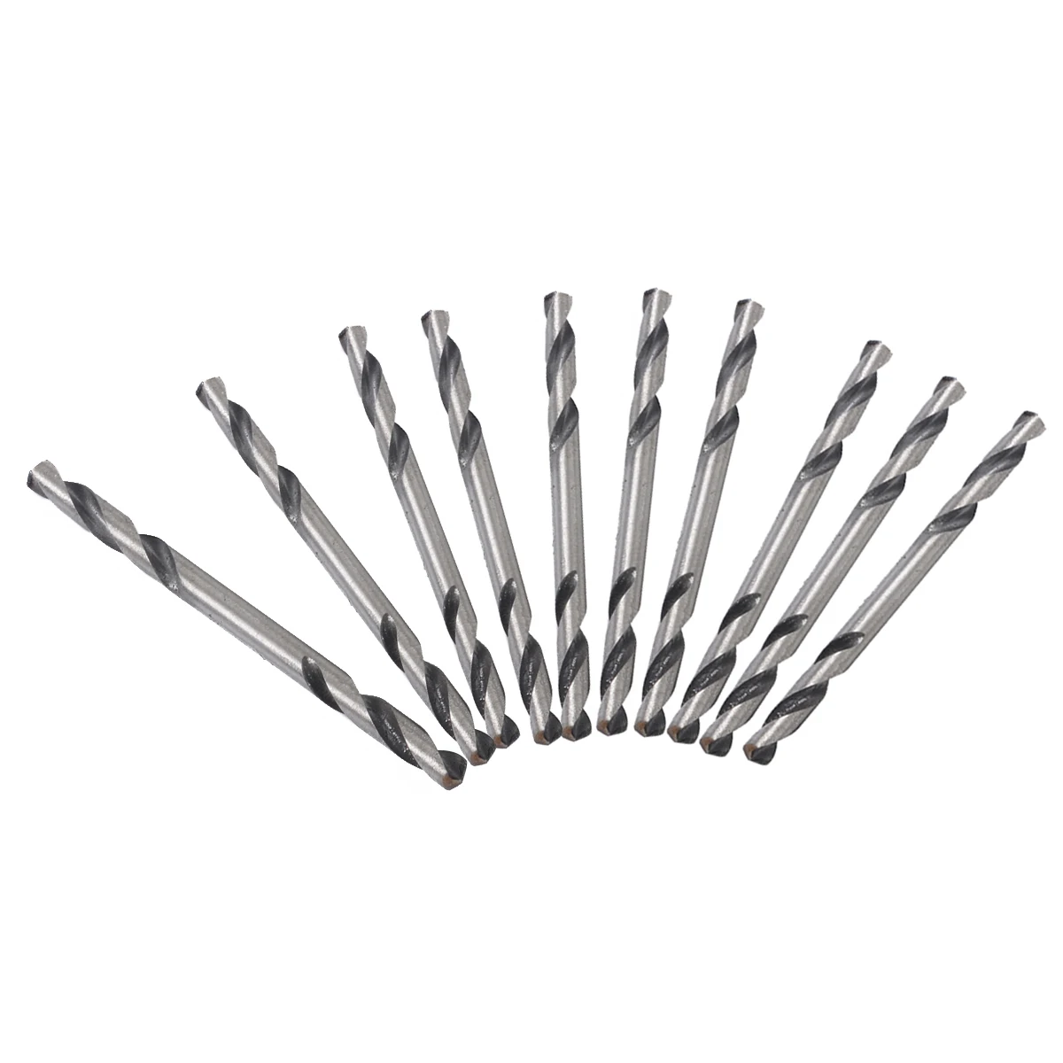 10pcs 3.2mm Dia. HSS Double Ended Spiral Drill Bits Twist Drill Tools Set For Aluminum Alloy Plastic Low Hardness Drilling Tool