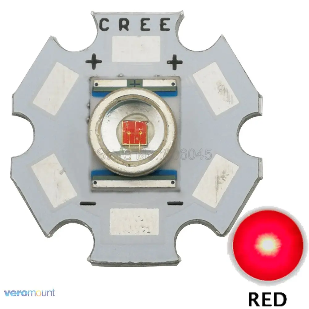 5 шт. CREE XLamp XRE XR-E Q5 3 Вт высокое мощность светодиодный светильник излучатель холодный белый/теплый белый/красный/зеленый/синий/желтый 16 мм 20 мм PCB - Испускаемый цвет: Red