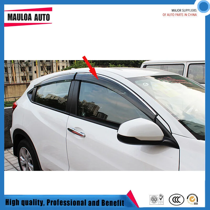 

4 Piece Injection molding trim vent shade rain sun wind deflector window visor for Vezel XR-V