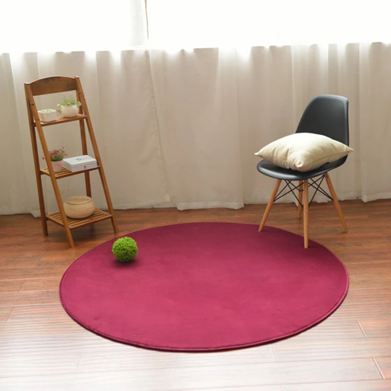 

Home covered with modern coral velvet round carpet children's furry rug kitchen living room hanging basket bedroom bedside mat