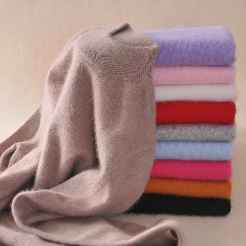 

Half Turtleneck Cashmere Womens Sweater and Pullovers pull femme hiver female warm sueter mujer Jumper tops Knitted Sweater