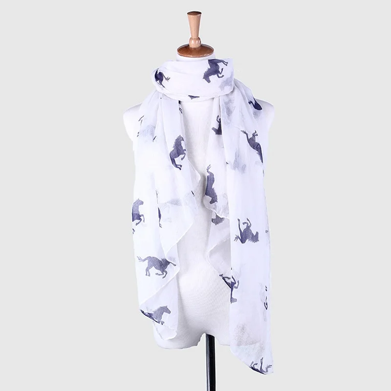 

1 pcs Hot sale Women Ladies Horse Print Animal Soft Scarf Shawl Wrap Stole Fashion Gift