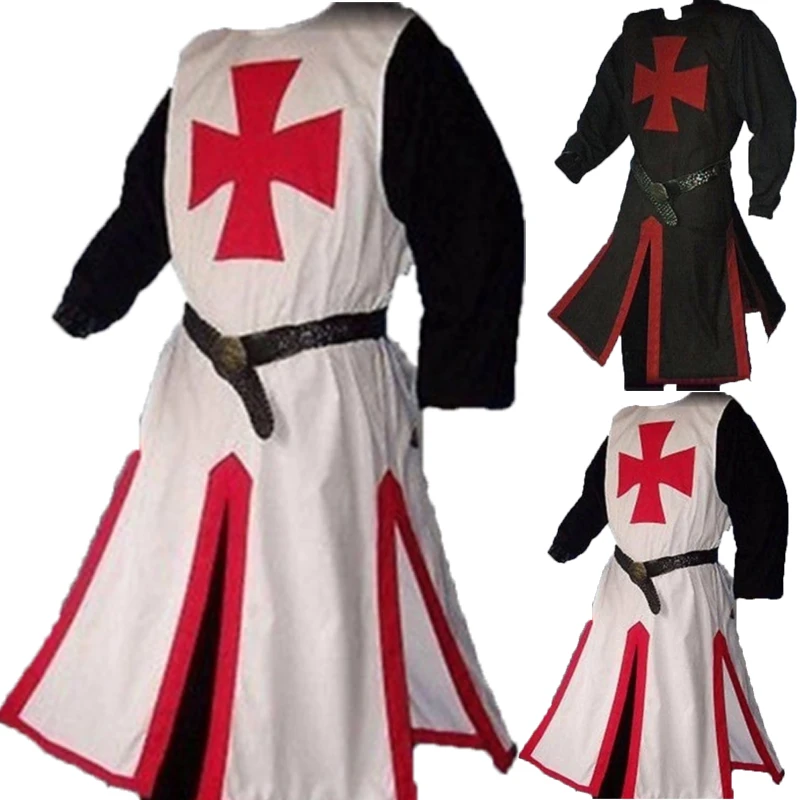 Templar Knight Crusader Surcoat Reenactment Medieval Period Tunic Stage Costumes Long Sleeve Patchwork Male Long Tops Plus Size Anime Costumes Aliexpress