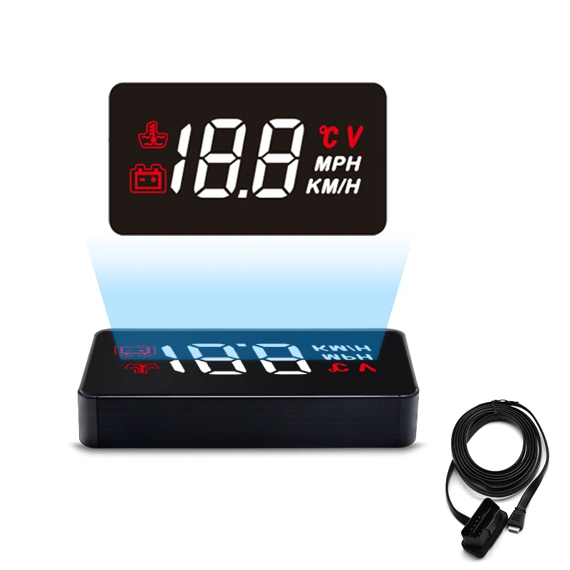 

Car HUD Head Up Display 5.5'' OBD2 II EUOBD Car speed Projector Windshield Overspeed Alarm Electronic Voltage Warning