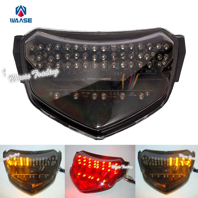 Waase Rear Tail Brake Turn Signals Integrated Led Light Smoke For 2004
