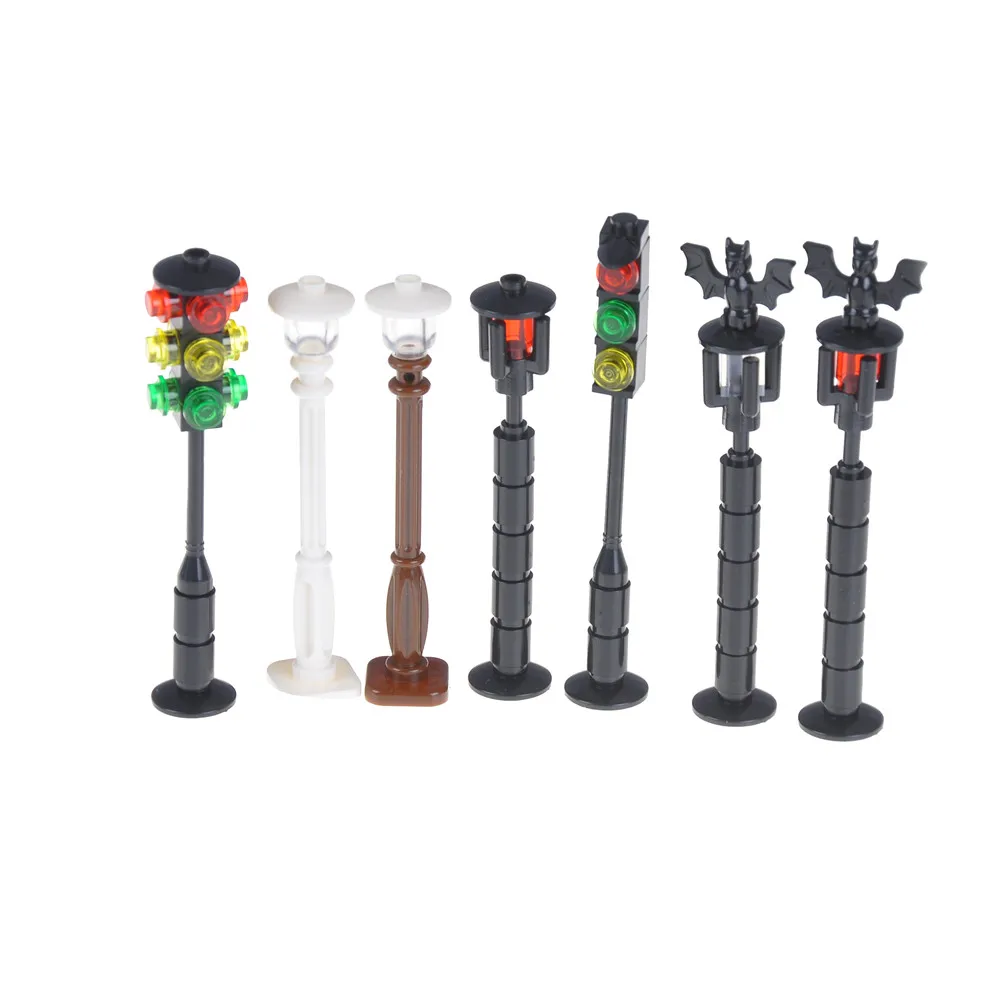 

1PCS Creator City Street light Non luminous Building Blocks Bricks Model Black Road Lamp Compatible Legoes Bricks Model Toy