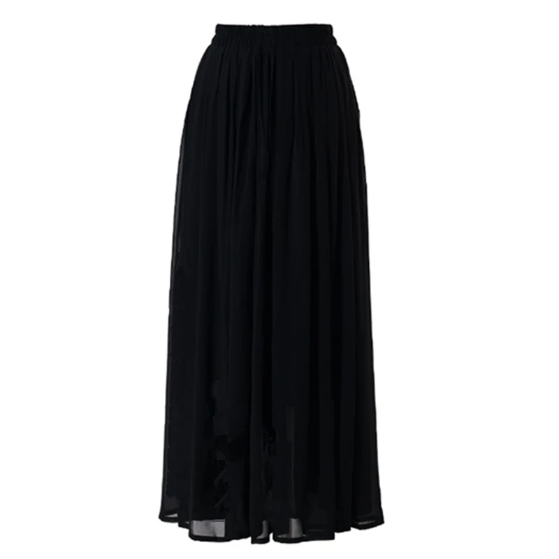 Размера плюс Faldas Mujer Moda Лето Бохо абайя мусульманская длинная шифоновая плиссированная макси юбка с высокой талией женские юбки