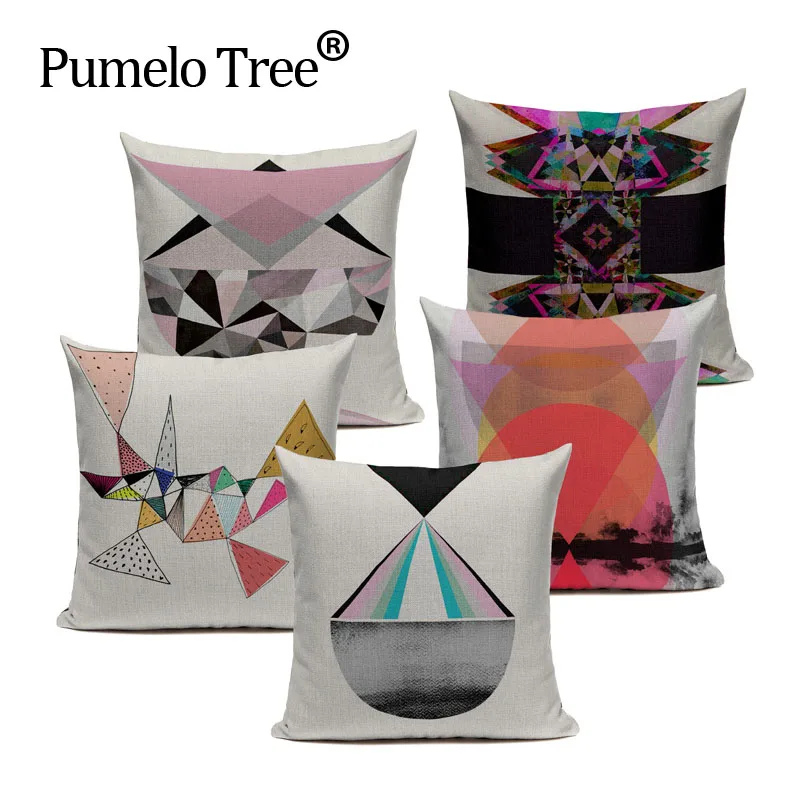 

Diamonds Geometry Style Rising Grid Triangle Unfold Cushion Cover Car Sofa Home Decor Linen Pillow Cover Throw Pillow Pillowcase