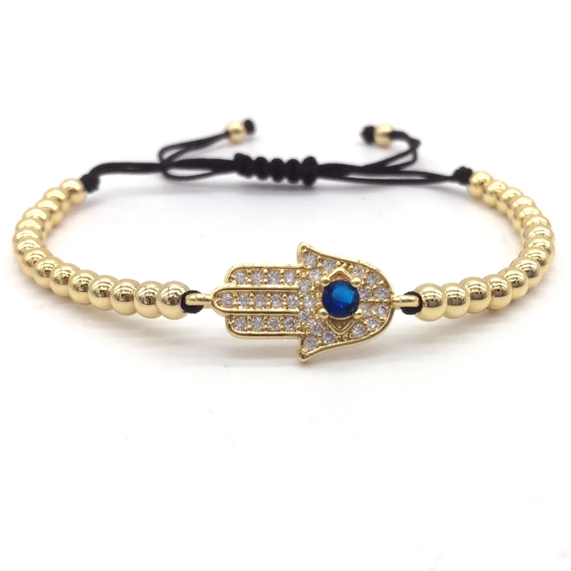 

2019 New Trendy Bracelet Pave CZ Hand Bracelet For Men Women Braided Macrame Charm Bracelet Jewelry Christmas Gift