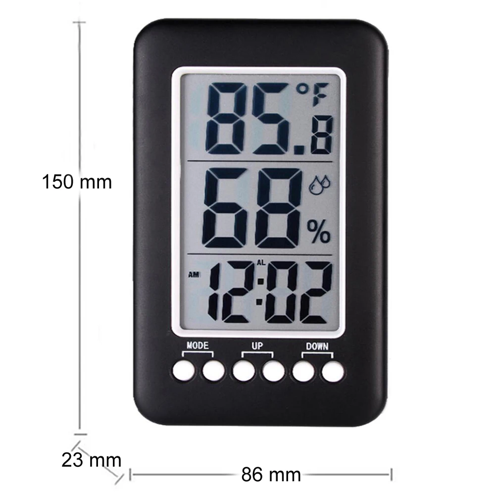 Big LCD Digital Desk Table Alarm Clock Thermometer Temperature Instruments Humidity Hygrometer Moisture Sensor Weather Station