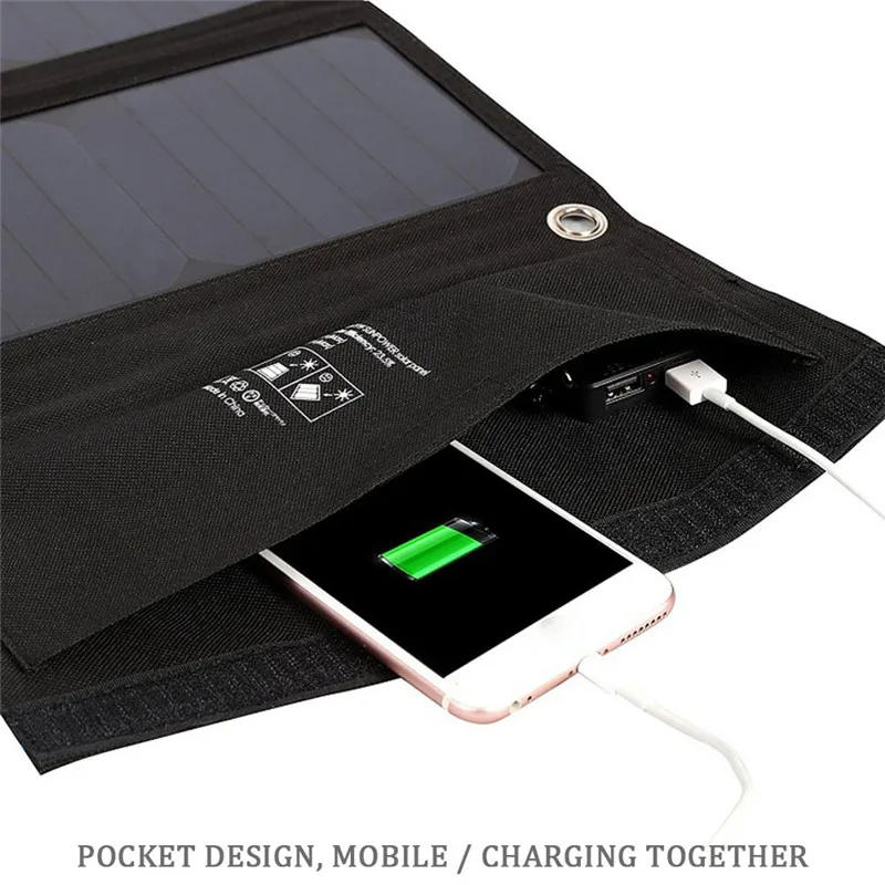  Solar Charger 28W Solar Panel With Dual USB Port 5V Waterproof Foldable Solar Cells For Smartphones