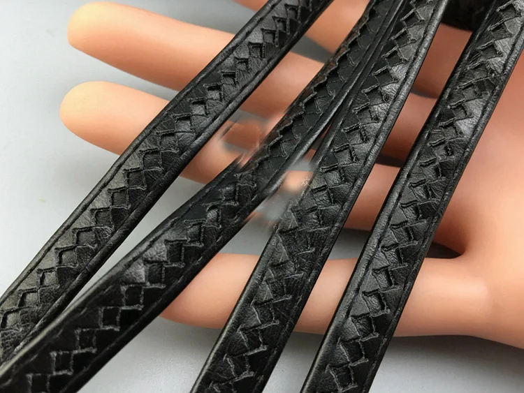 10 yard 1CM 0.39" wide black PU leather braid tapes lace trim ribbon