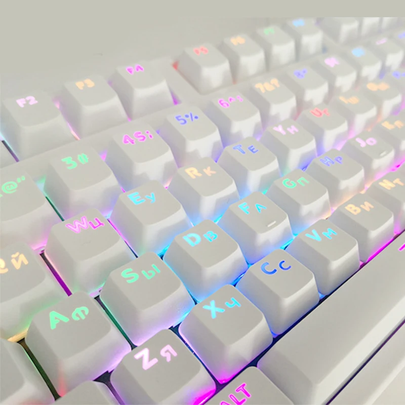  Russian Backlit keyboard key caps ABS 104 Keys Keycaps Bilingual backlight Set For Mechanical Keybo