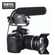 Boya BY-VM190 condensador escopeta Micrófono estéreo MIC para Canon Nikon Pentax DSLR Cámara videocámara DV DC con windsheild
