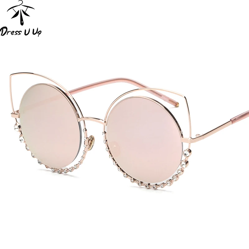 

DRESSUUP New Luxury Sunglasses Women Brand Designer Cat Eye Diamon Gafas Vintage Sun Glasses Oculos Lentes De Sol Mujer