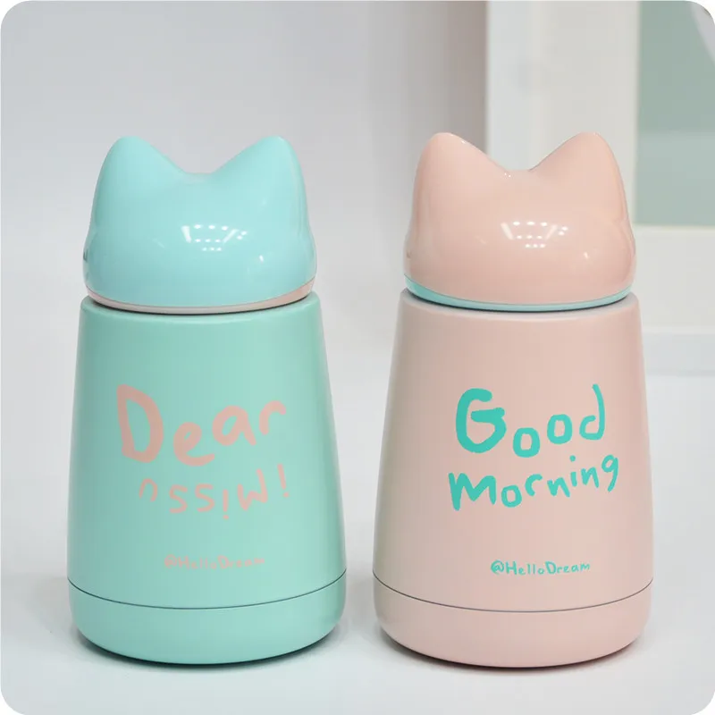 

Lovely Fox Design Kids Vacuum Bottle High Quality Portable Thermos Coffee Thermo Mug Child Milk Bottle Water Bottle 300ml