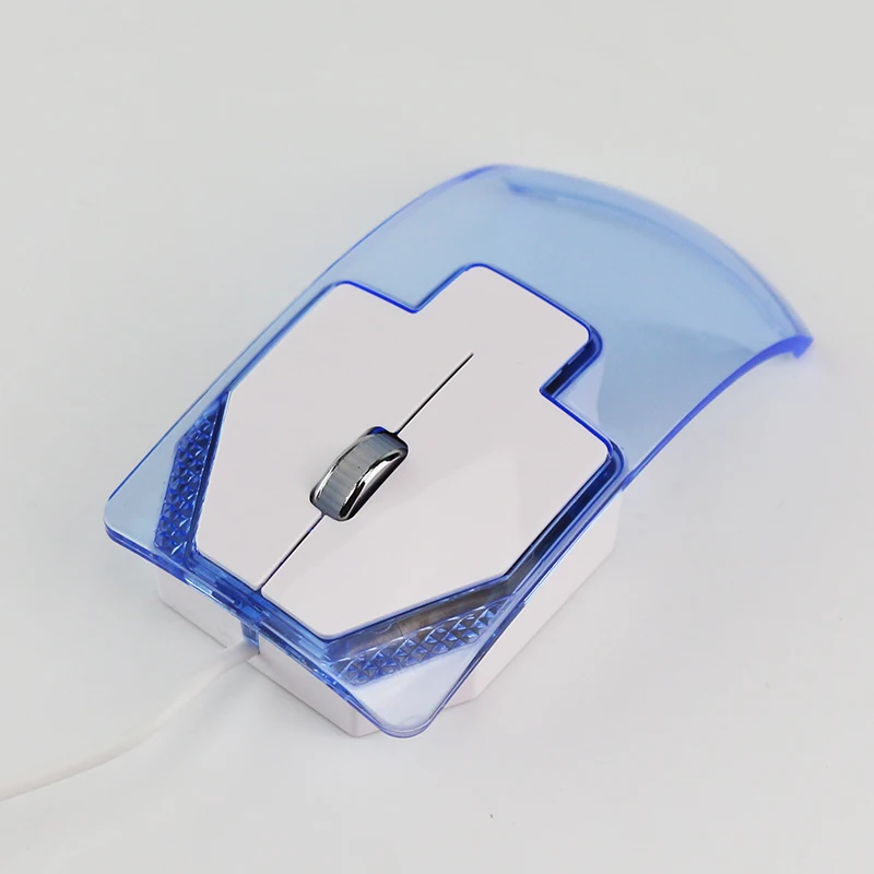 Мини мышь Sovawin прозрачная цветная дышащая светодиодная оптическая USB Проводная