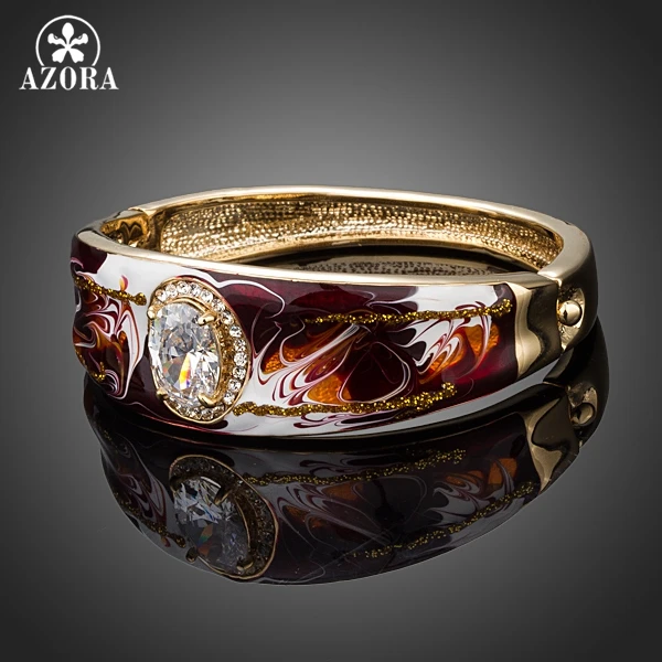 Женский Браслет манжета с фианитом золотистого цвета|bangle bracelet|cuff bangle braceletcuff |