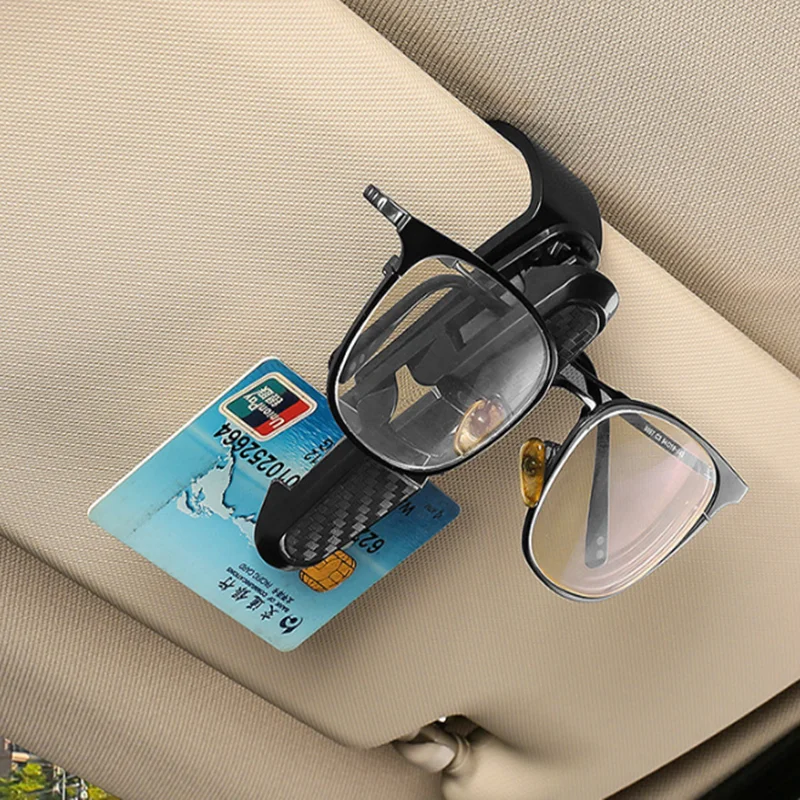 Portable Auto Fastener Cip Car Eyeglasses Clip Ticket Card Clamp ABS Car VehiGlasses Cases Black Car Sun Visor Sunglasses Holder