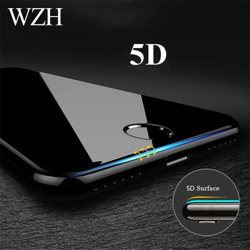 5D стекло на iphone 6 6s Закаленное для iPhone 7 8 Plus изогнутые края защитная пленка X XS XR MAX