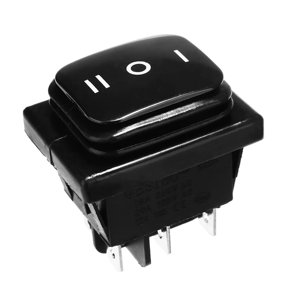 Mayitr Hot Waterproof 6 Pin Rocker Toggle Switch 12V 12A Car Boat ON-OFF-ON SPST Blue 3 Position Switches Plastic + Metal