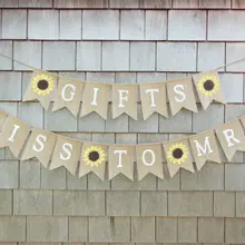 Пользовательские подсолнечника подарки мисс Mrs ДУШ свадебные мешковины баннеры помолвка овсянки гирлянды наряд для фотосессий знаки